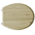 Sedile WC Universale in Legno Acero Cerniere Regolabili Copriwater Tavoletta D.X