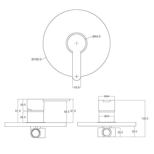 Rubinetto Miscelatore IOLE Bagno Lavabo Bidet Vasca Doccia Ottone Moderno D.X