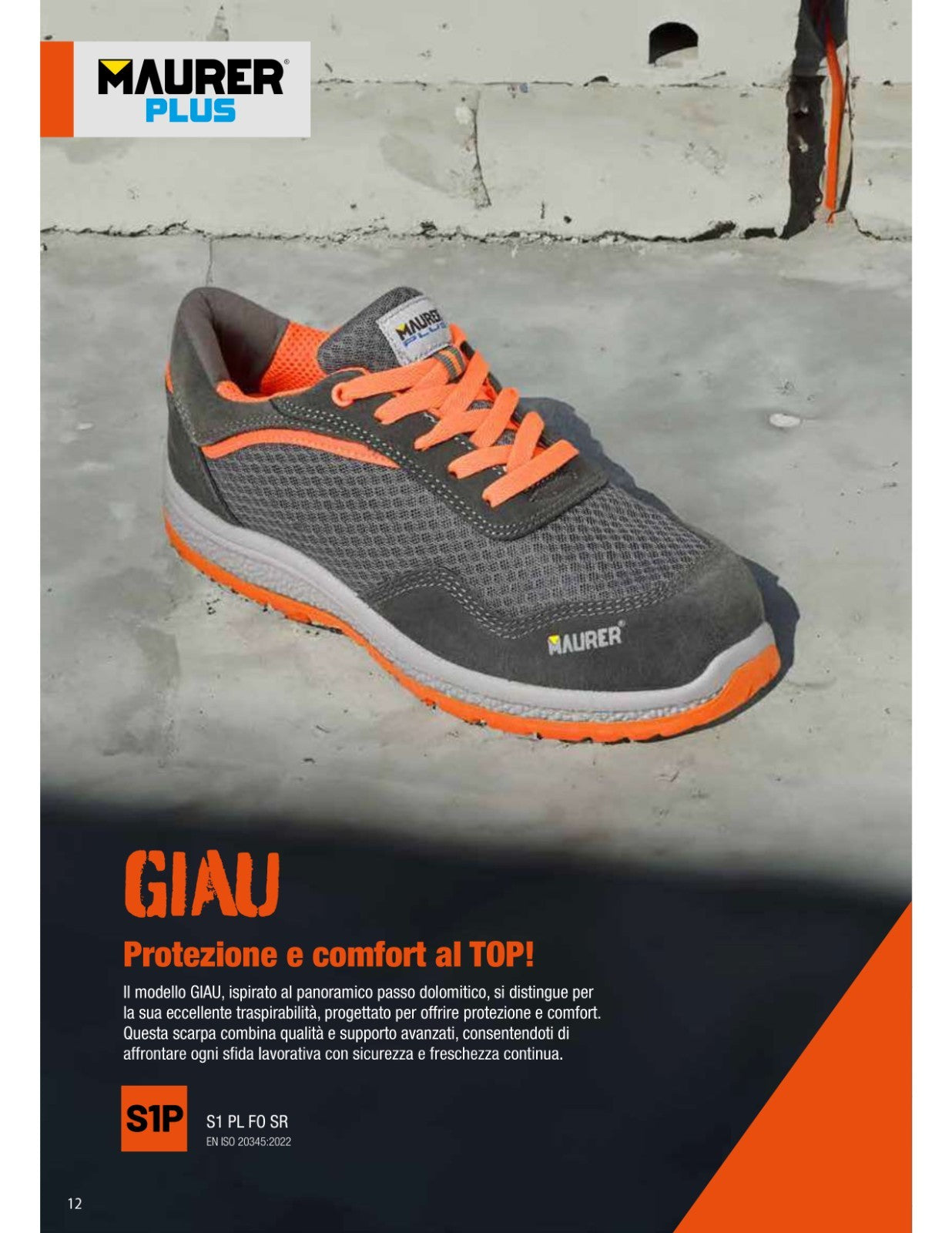 Scarpe Antinfortunistiche Maurer GIAU S1P Basse Pelle Scamosciata Scarpa VBS