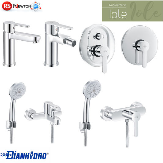 Rubinetto Miscelatore IOLE Bagno Lavabo Bidet Vasca Doccia Ottone Moderno D.X