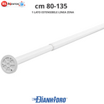 Bastone Tenda Doccia Allungabile Ad 1 Lato Con Ventose Asta in Alluminio D.X