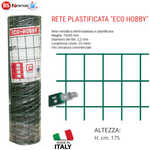 Rete Plastificata 25 M H 175cm Maglia 75x50 Recinzione Zincata Giardino VBS