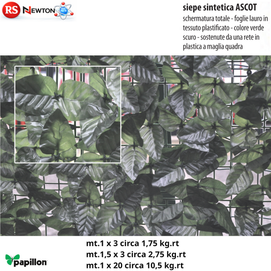 SIEPE Sintetica Schermante Foglie Di Lauro Verde Scuro Arella Fendivista VBS
