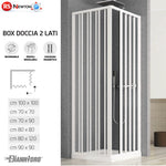 Cabina Box Doccia Angolare PVC Apertura 2 Lati a Soffietto Riducibile LORIS D.X