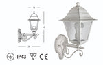 Lanterna Esterno Bianca Vintage Retro Lampada in Alluminio Giardino Parete VBS