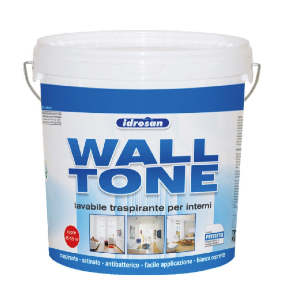 Pittura Lavabile Professionale Bianca Satinata Antibatterica Interni 4 14L I.D