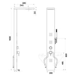 Pannello Doccia Con Miscelatore Termostatico PLUS in Acciaio INOX ASISI 304 D.X
