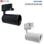Portafaretto Binario Trifase GU10 Bianco Nero Supporto Spot LED Orientabile V.L