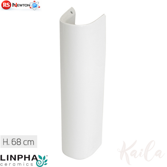 Colonna Lavabo LINPHA Kaila Ceramica Bianca H68 Supporto Lavandino Elegante D.X