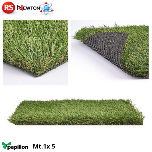 Prato Sintetico Verde Giallo 1 x 5 Metri H 52mm Antifiamma Erba Artificiale VBS
