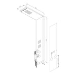 Pannello Colonna Doccia Anticalcare 4 Funzioni Effetto Cascata in Alluminio D.X