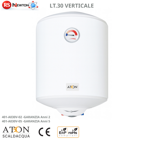 Scaldabagno Elettrico ATON 30 Litri Verticale Boiler Acqua Calda Casa Bagno D.X