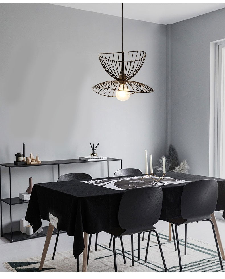 Lampadario E27 Doppio Uso Metallo Bianco Nero Sospensione Regolabile Bar V.L