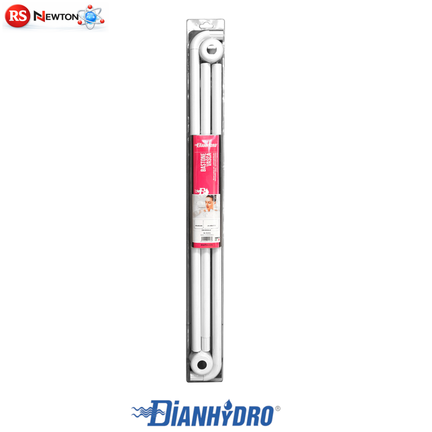Bastone Per Tenda Doccia Vasca Bagno Universale Angolare Aste Cromo Bianco D.X