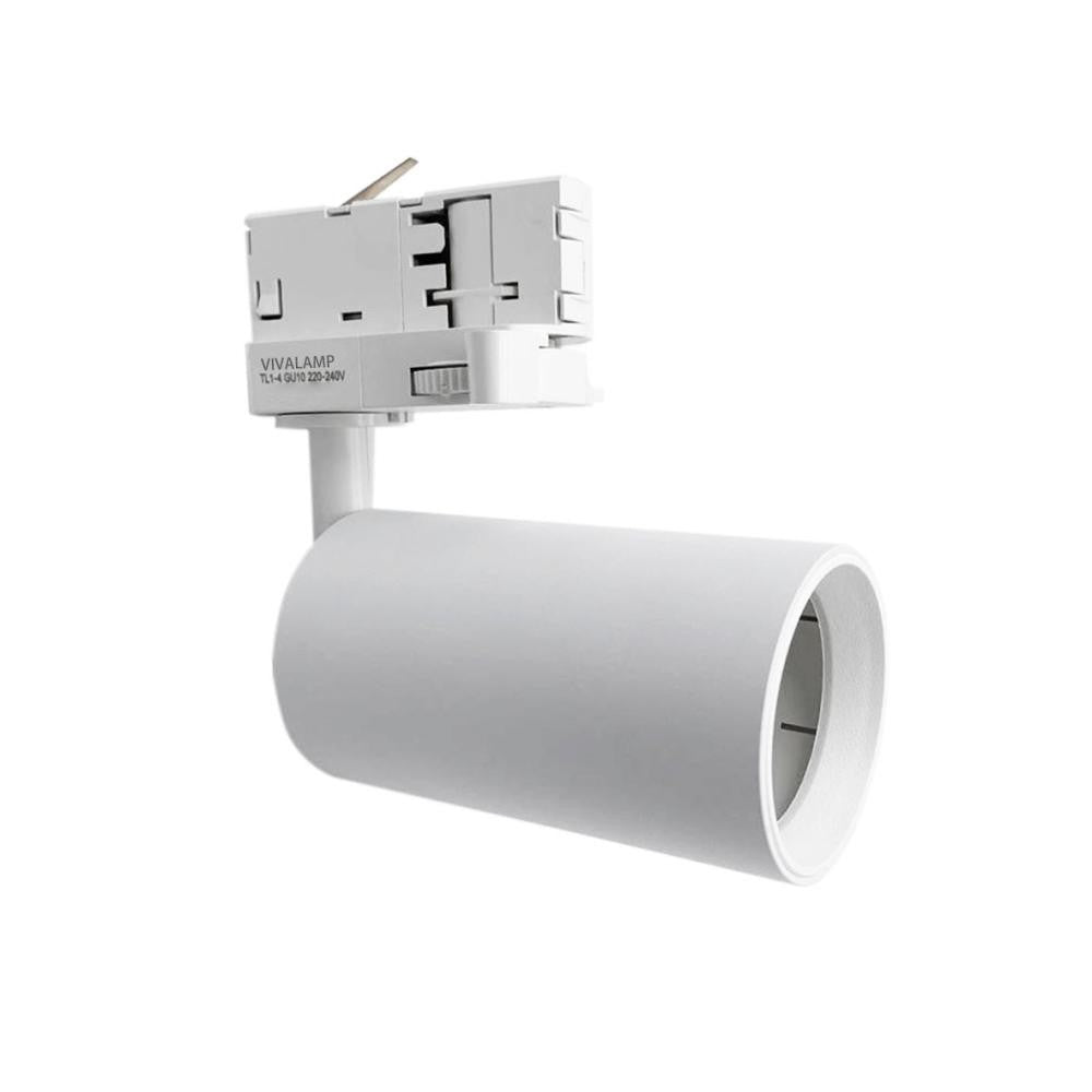 Portafaretto Binario Trifase GU10 Bianco Nero Supporto Spot LED Orientabile V.L