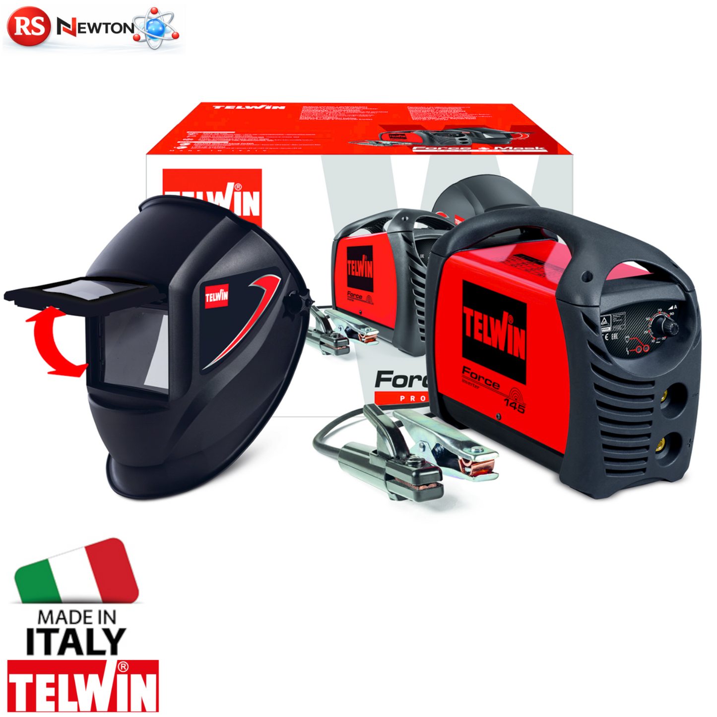 Saldatrice Inverter TELWIN MMA 130A Professionale 3.5kW +Kit Accessori Casco VBS