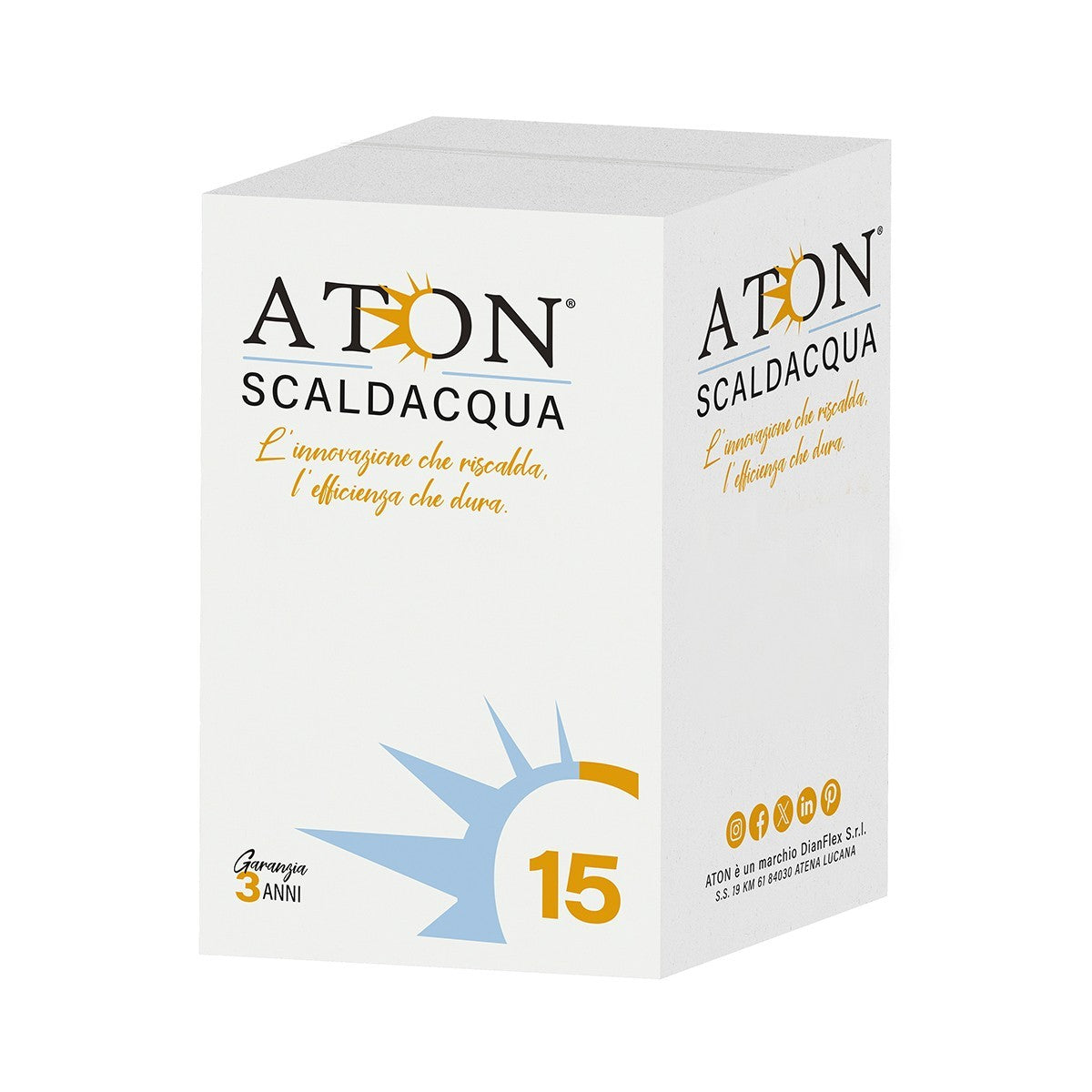 Scaldabagno Elettrico ATON 15 L Sopralavello Verticale Boiler Acqua Calda D.X