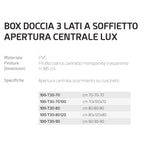 Cabina Box Doccia Quadrato PVC Apertura 3 Lati a Soffietto Chiusura Centrale D.X