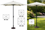 OMBRELLONE DA GIARDINO 2x2 2x3 3x3 in Metallo Con Manovella Top 160g Patio G.F