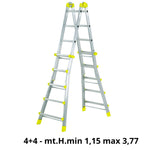 Scala Telescopica Multiuso Alluminio MAURER 4+4 5+5 6+6 Gradini a Norma UE VBS