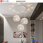 Lampadario Moderno Sospensione E27 Bianco Regolabile 120cm Camera Soggiorno V.L