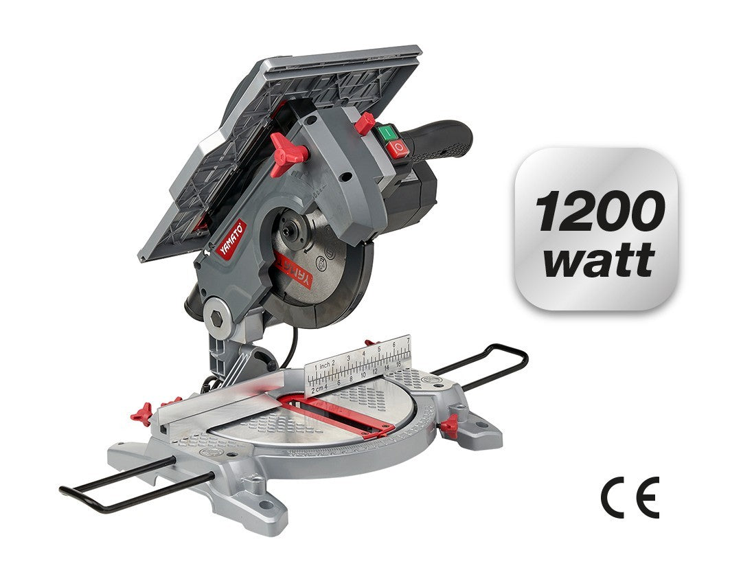 Troncatrice 1200W Con Piano Superiore Legno Taglio Precisione Guida Laser VBS