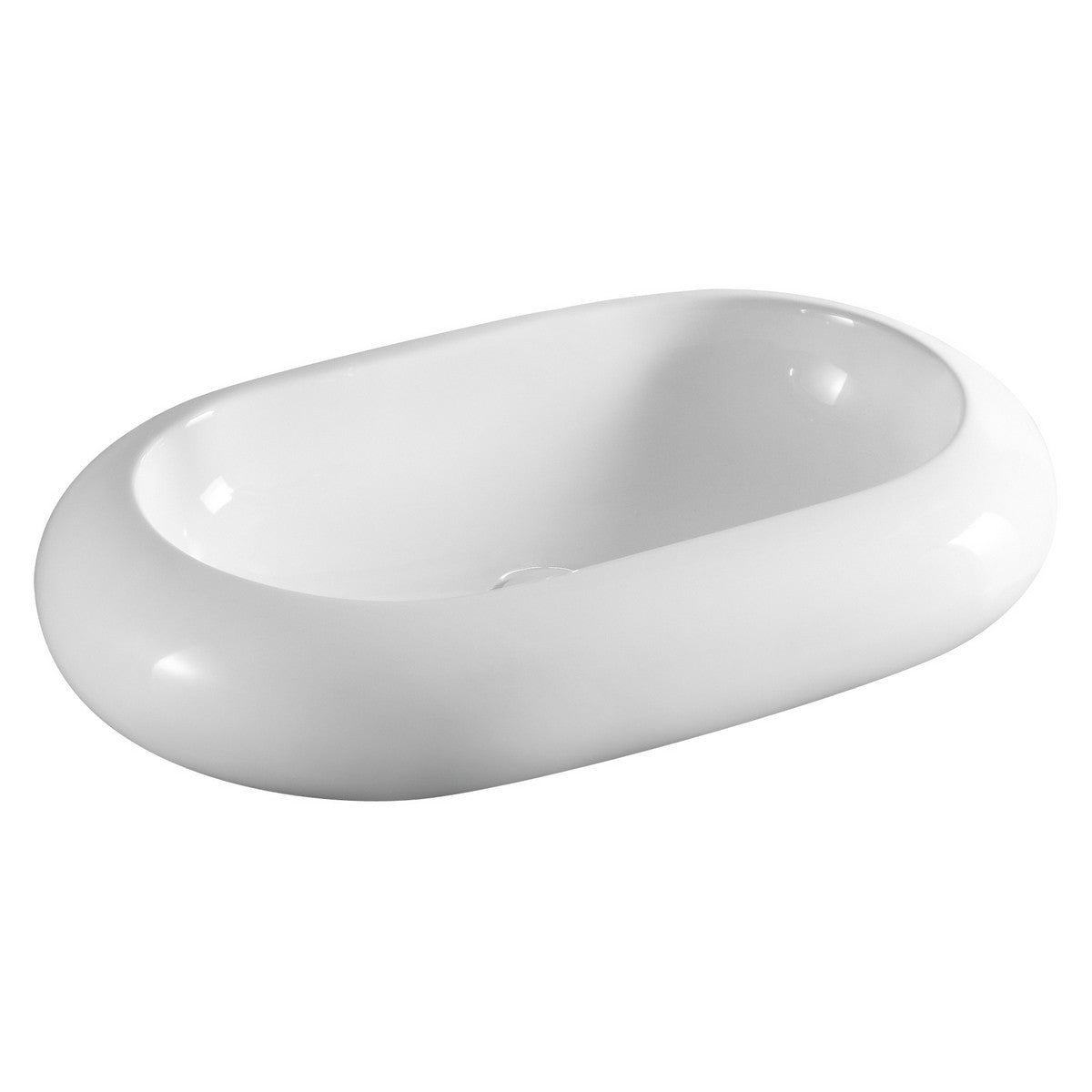 Lavabo Da Appoggio Bagno LINPHA 63x40cm in Ceramica Design Moderno Ovale D.X