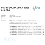 Piatto Doccia Quadrato 70x70 80x80 90x90 LINPHA Marmoresina Effetto Pietra D.X