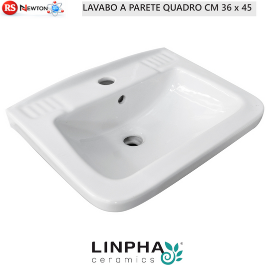 Lavabo a Parete Quadro Sospeso 36x45 cm Linpha Ceramica Bianco Bagno Moderno D.X
