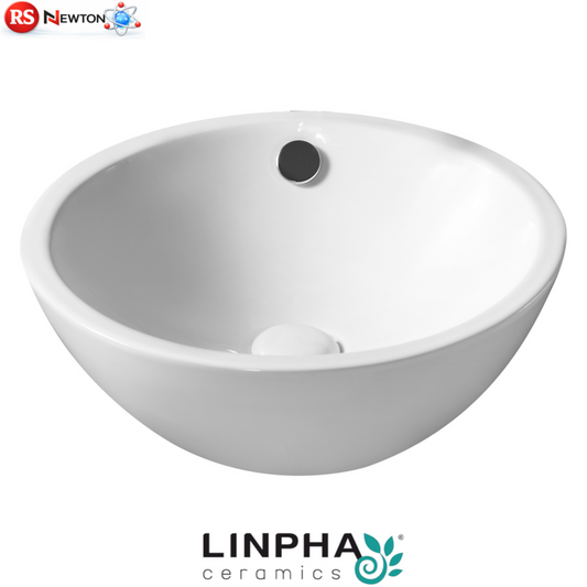 Lavabo Da Appoggio Bagno a Cono 39,5 cm Linpha Ceramica con Troppo Pieno D.X