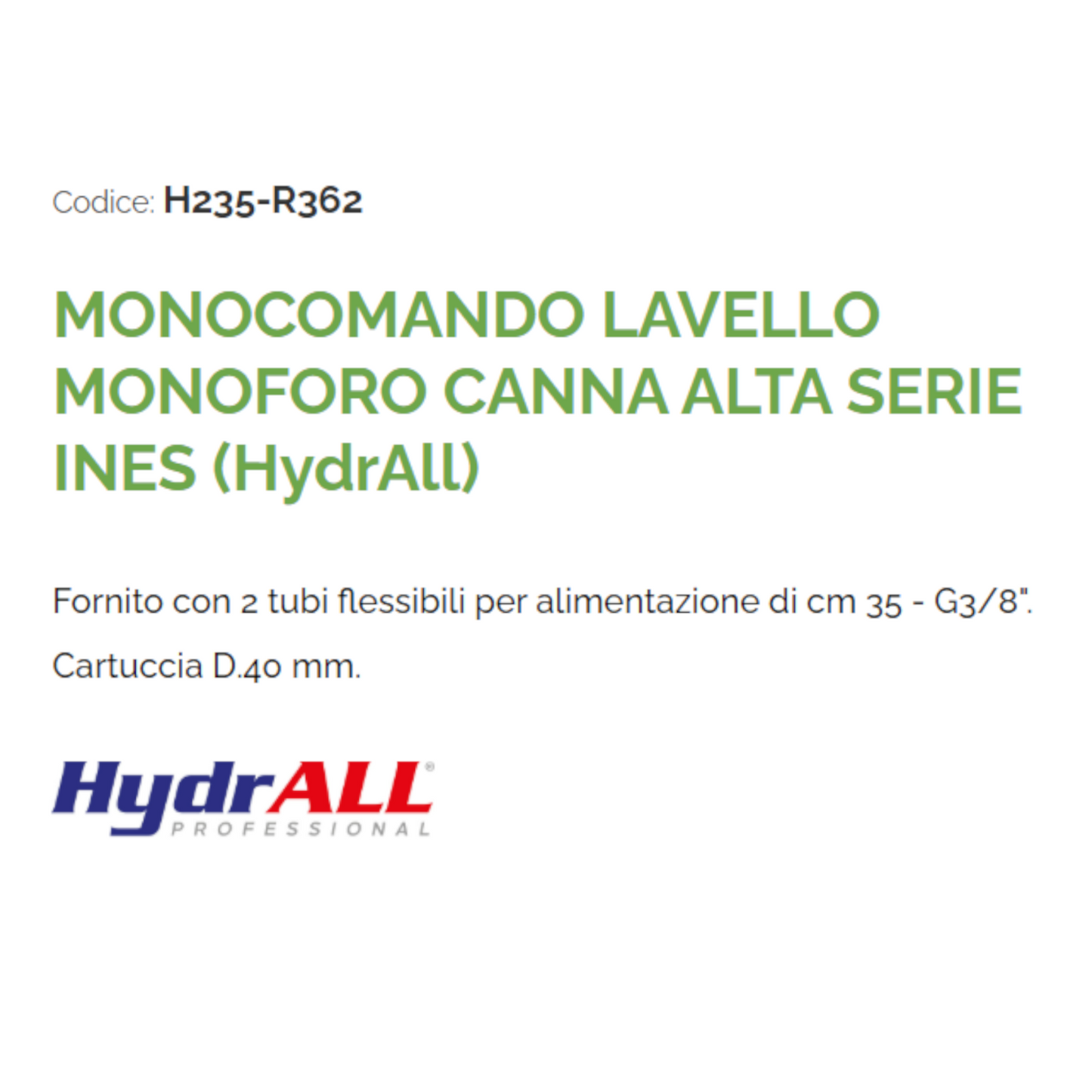 Rubinetto Cucina INES Canna Alta Girevole Moderno Miscelatore Lavello Cromo D.X