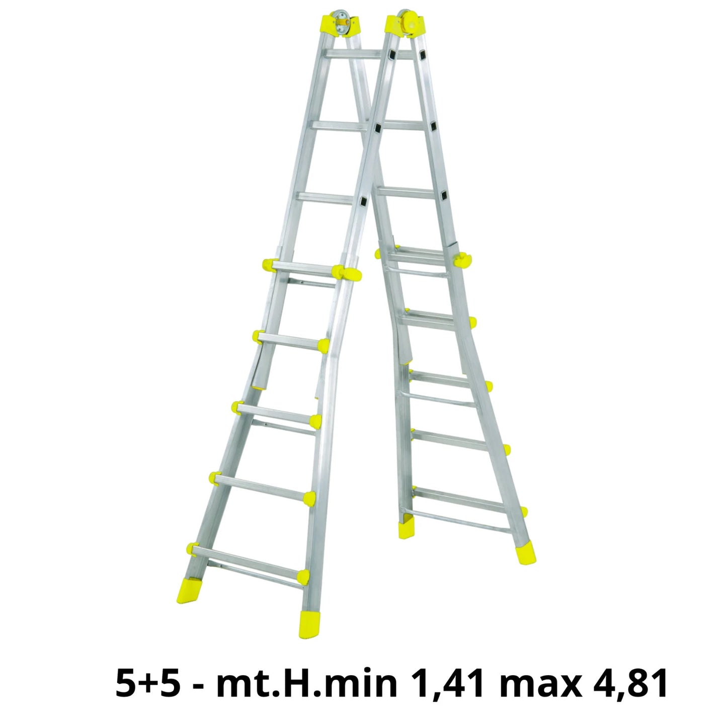 Scala Telescopica Multiuso Alluminio MAURER 4+4 5+5 6+6 Gradini a Norma UE VBS