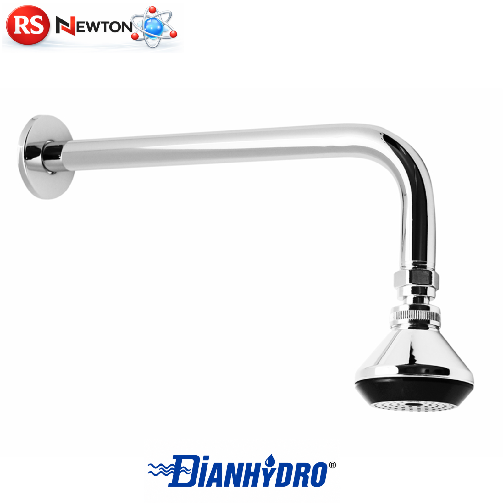 Kit Braccio Doccia con Soffione Cromato L30cm Design Moderno Universale D.X