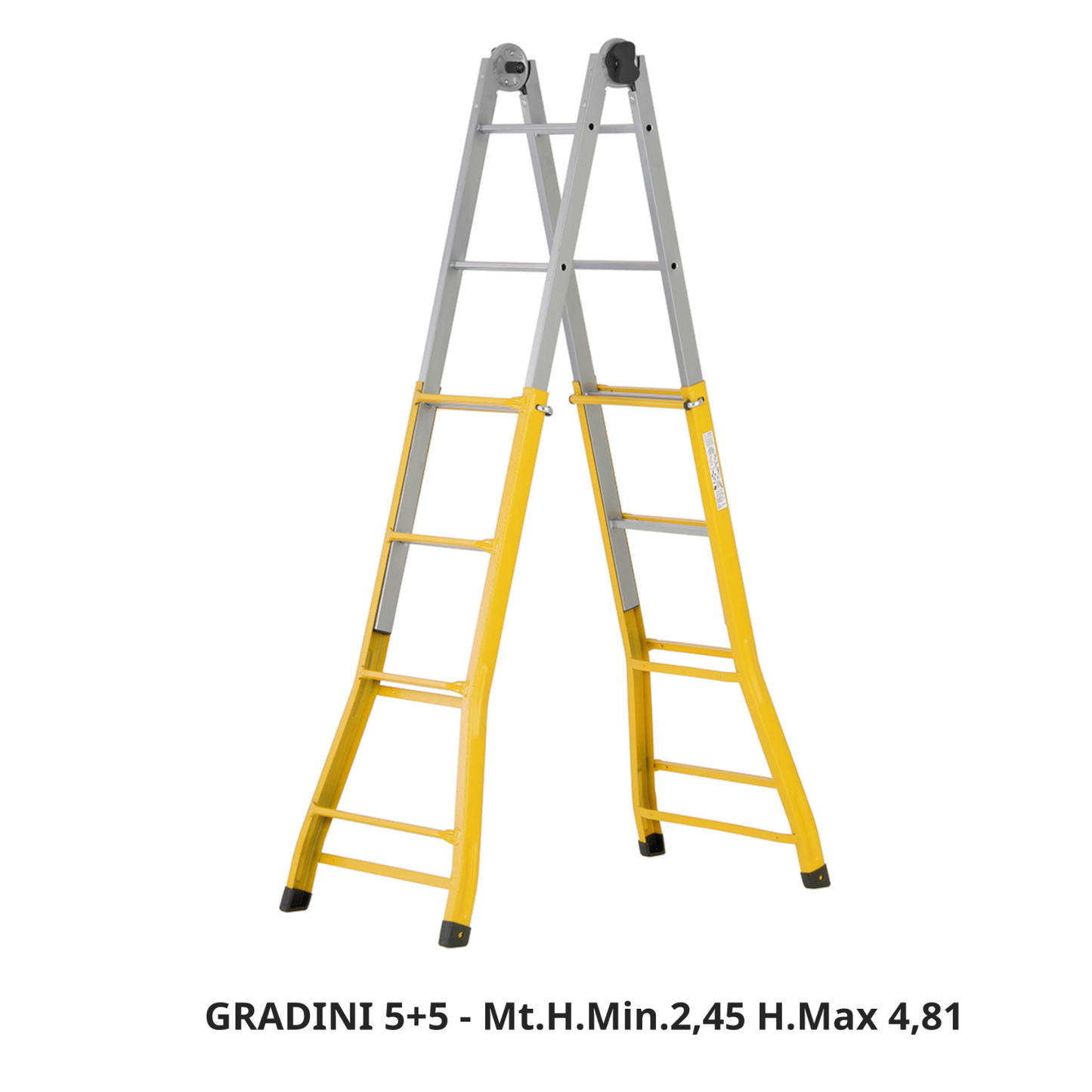 Scala Telescopica Acciaio Professionale 4+4 / 5+5 Multiuso 125Kg Certificata VBS