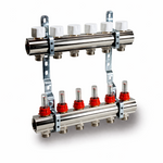 Collettore Distribuzione Premontato CD 3-13 Vie Uscite 1"x3/4EK Flussimetro D.X