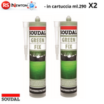 Colla Per Prato Sintetico SOUDAL 290ml X2 GREEN FIX Verde Erba Sintetica G.F