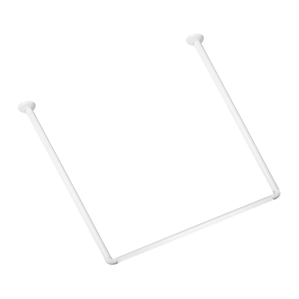 Bastone Tenda Doccia Angolare Ø 25 mm Asta in Alluminio 3 LATI 80-80-80cm D.X