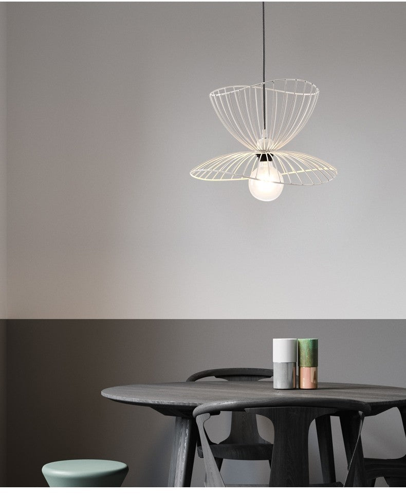 Lampadario E27 Doppio Uso Metallo Bianco Nero Sospensione Regolabile Bar V.L