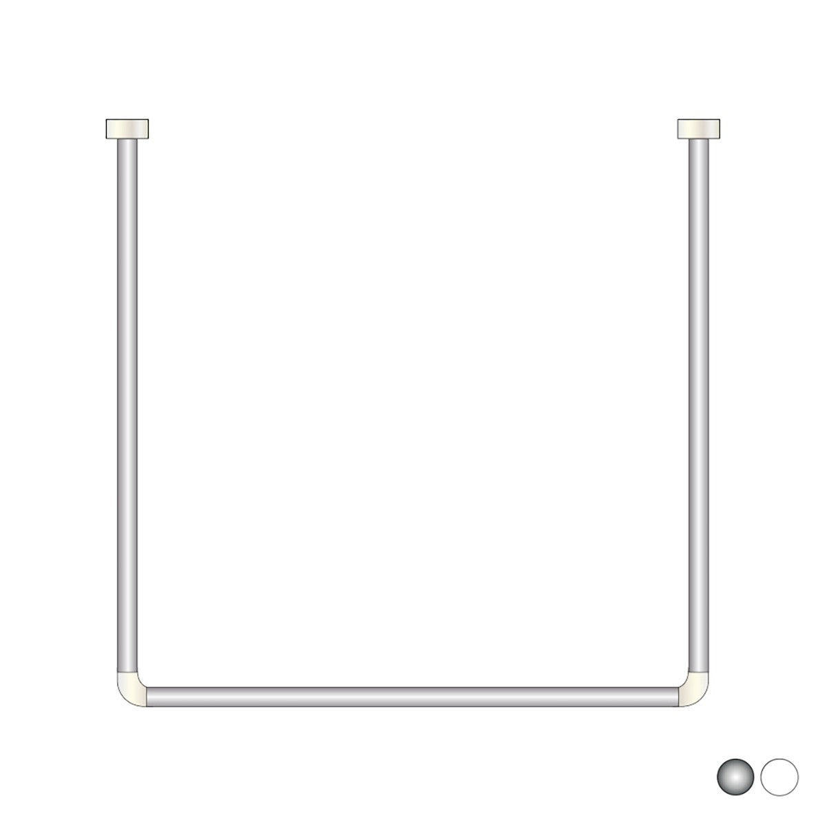 Bastone Per Tenda Doccia Vasca Bagno Universale Angolare Aste Cromo Bianco D.X