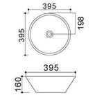 Lavabo Da Appoggio Bagno a Cono 39,5 cm Linpha Ceramica con Troppo Pieno D.X