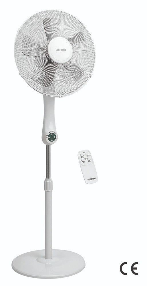 VENTILATORE PIANTANA 40CM 55W 5 PALE SILENZIOSO TELECOMANDO TIMER OSCILLANTE VBS