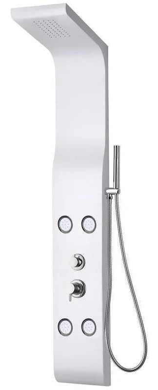 Pannello Doccia Multifunzione BIANCO OPACO Colonna In ABS 3 Funzioni 21x140 D.X
