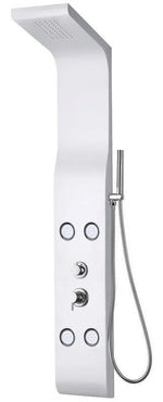 Pannello Doccia Multifunzione BIANCO OPACO Colonna In ABS 3 Funzioni 21x140 D.X
