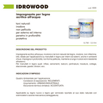 Impregnante Legno Acqua Esterno Interno IDROWOOD Protettivo Naturale 2.5 Lt I.D