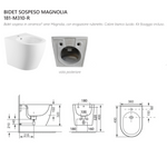 Sanitari Sospesi LINPHA MAGNOLIA Rimless Vaso WC Bagno Bidet Copri Water D.X