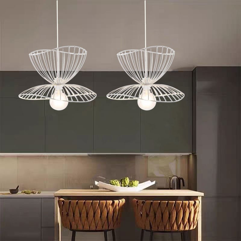 Lampadario E27 Doppio Uso Metallo Bianco Nero Sospensione Regolabile Bar V.L