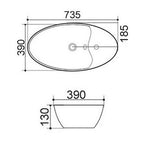Lavabo da Appoggio 73,5x39cm LINPHA in Ceramica Bagno Moderno Elegante Blanc D.X