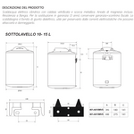 Scaldacqua Elettrico 10 Lt Sottolavello Boiler Acqua Calda Verticale Cucina D.X