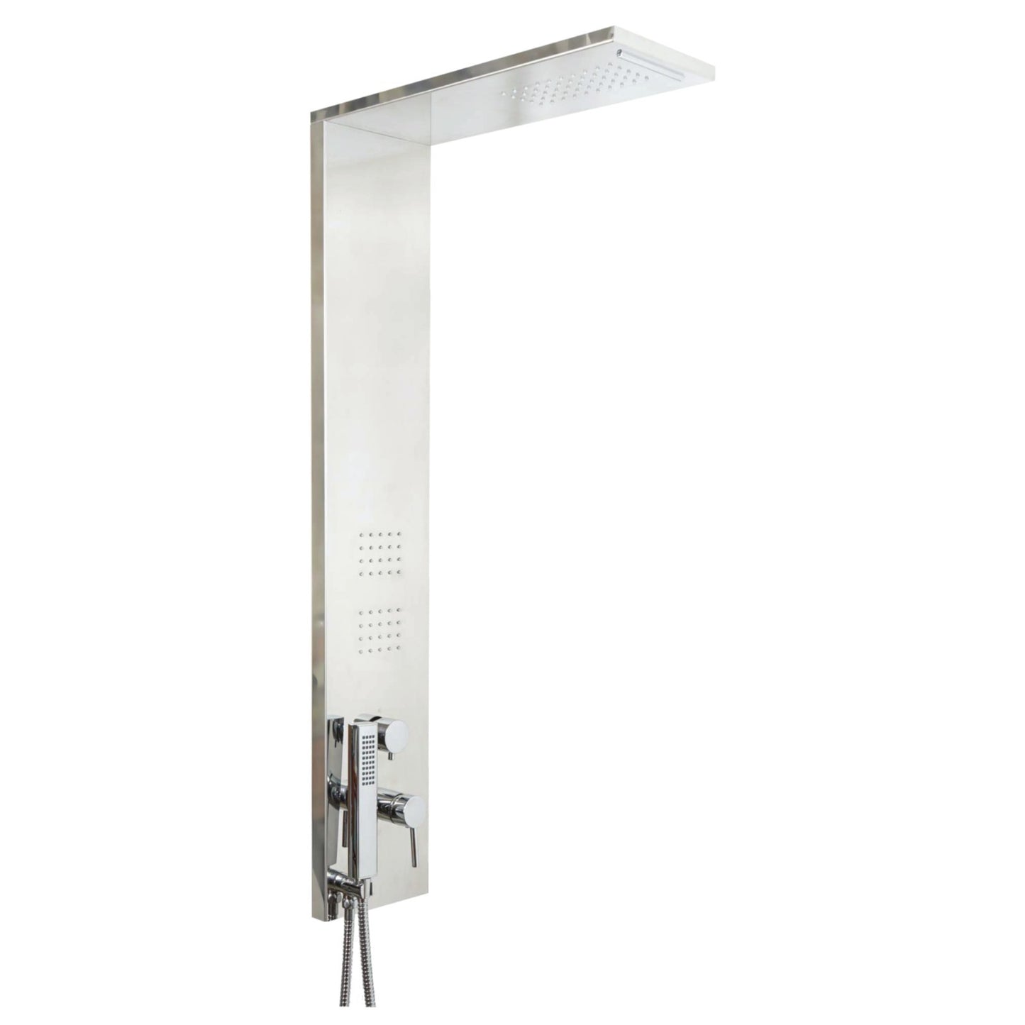 Pannello Colonna Doccia Anticalcare 4 Funzioni Effetto Cascata in Alluminio D.X