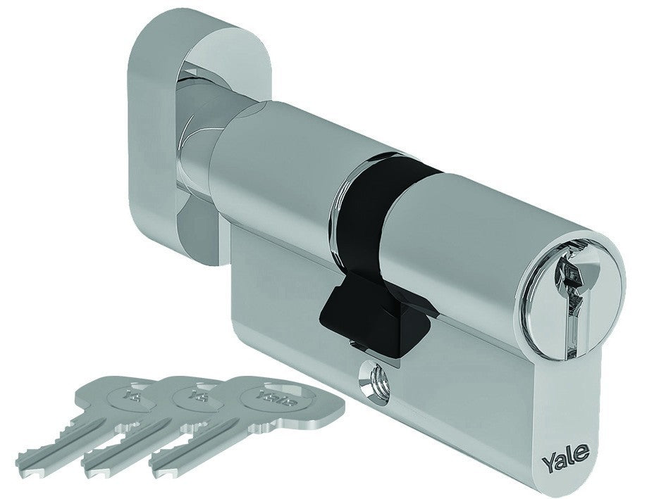 Cilindro Europeo Porta Blindata YALE con Pomolo 60 70 mm Antiscasso 5 Spine G.F